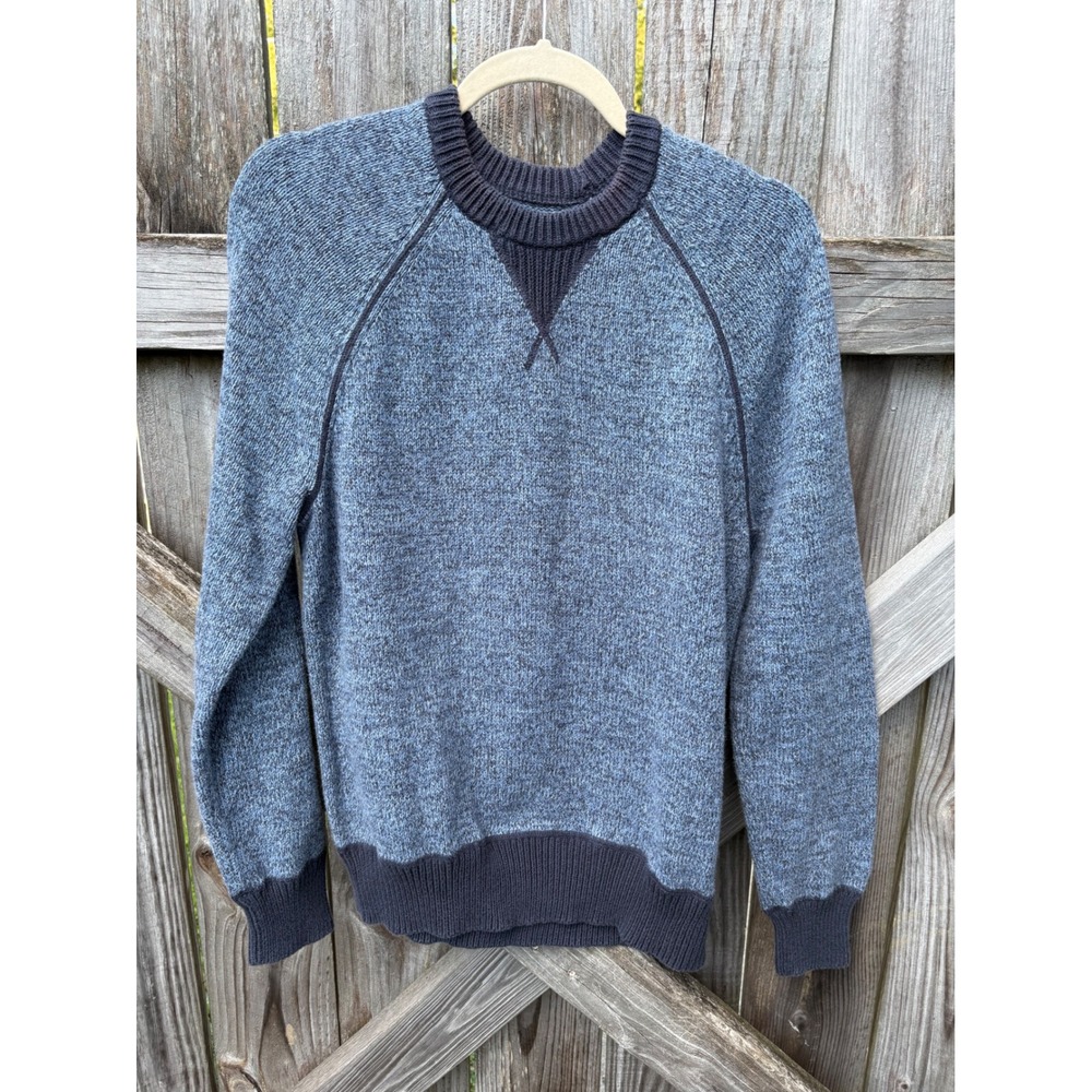Jack Spade Warren Street Mens Blue Gray Marled Cotton Raglan Crewneck Sweater M